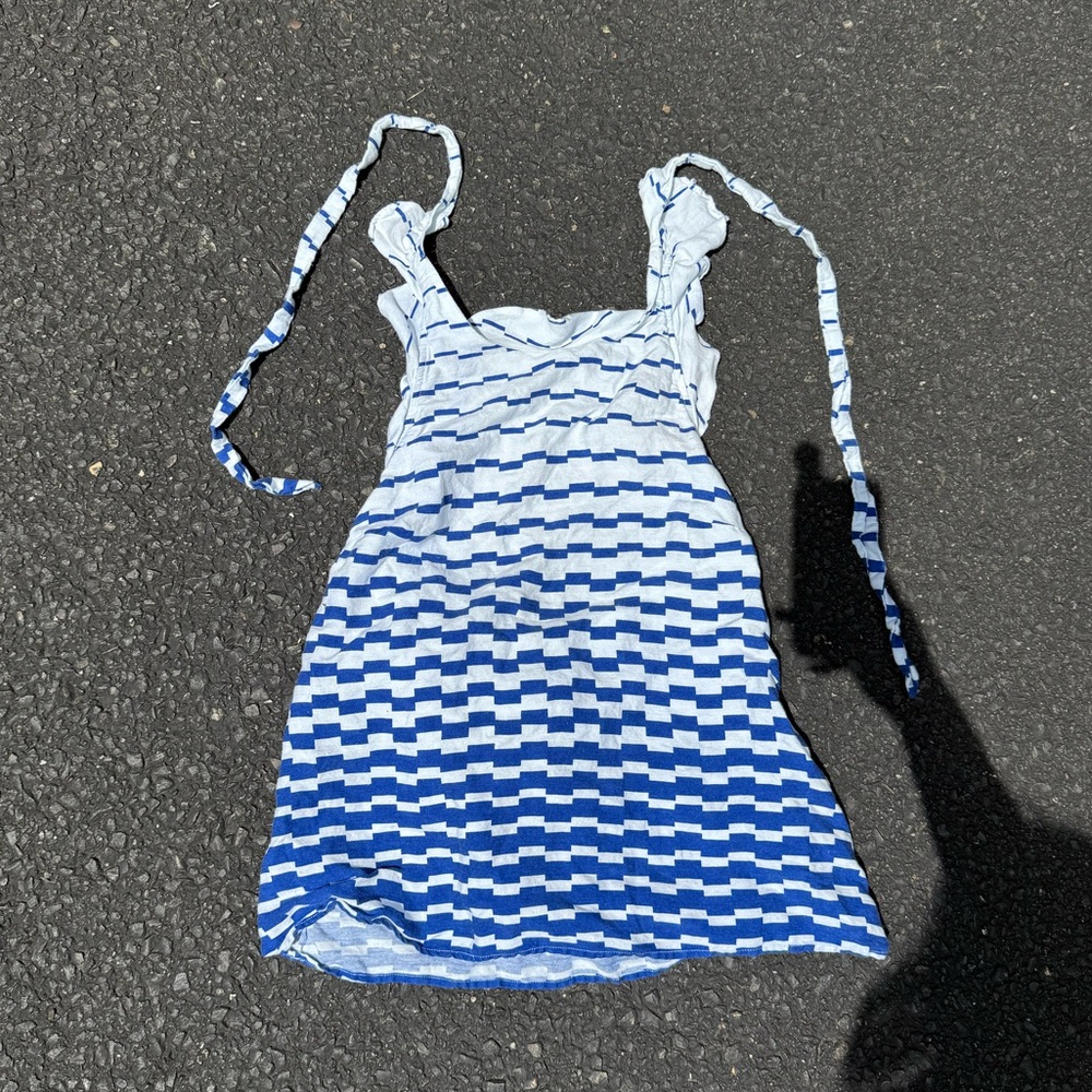 Ann Taylor Backless Navy and White Beach Cover-Up Dress